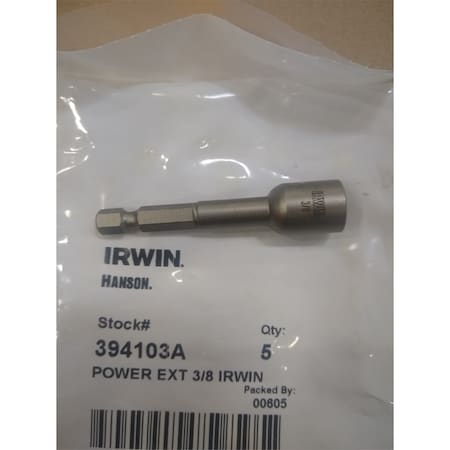 Hanson Bolt Extractor, 3/8", Reverse Spiral Teeth, 1/4" Hex Shank (Each) 394103A